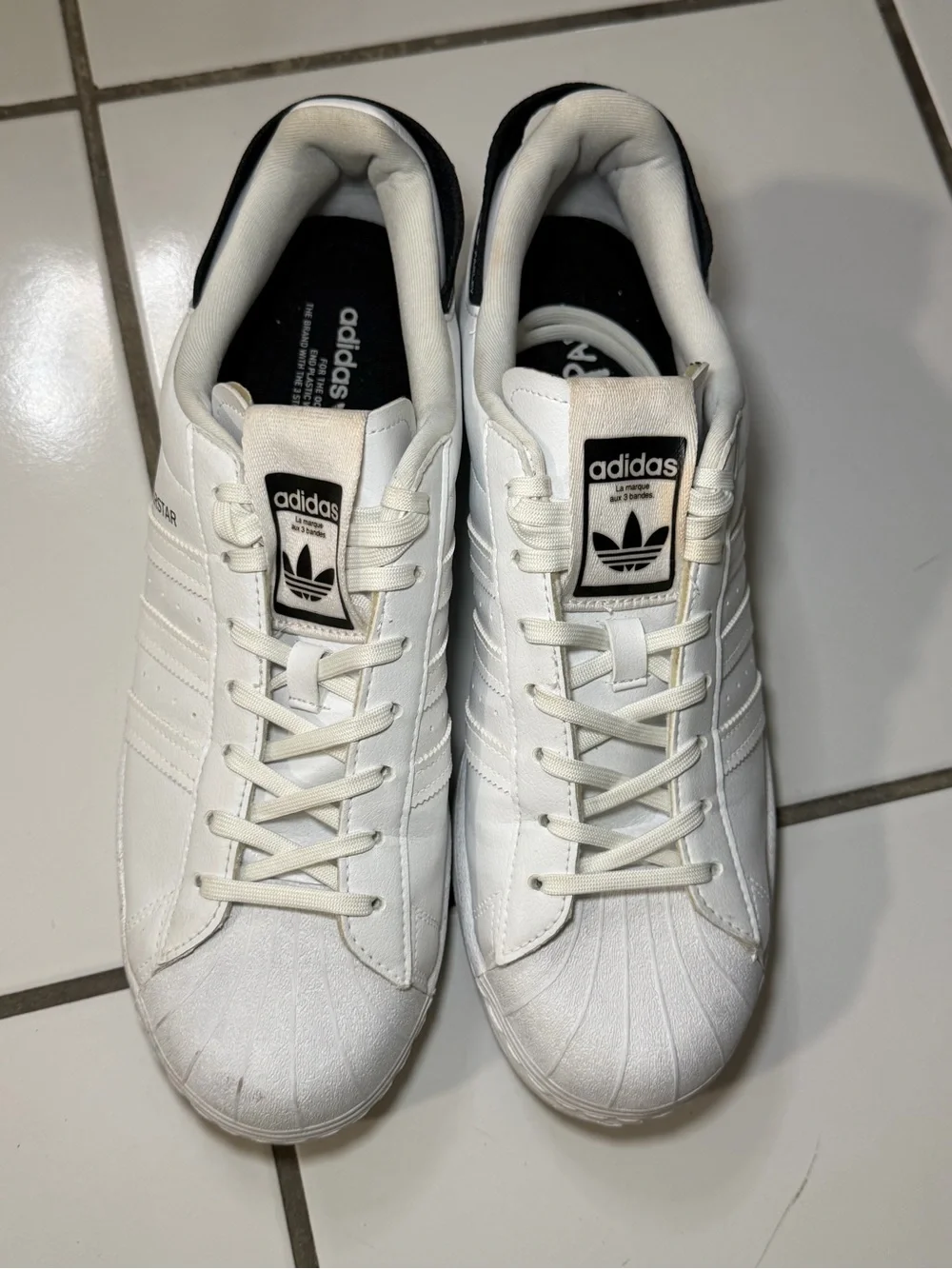 adidas White and Black Men’s Shell-Toe Sneakers